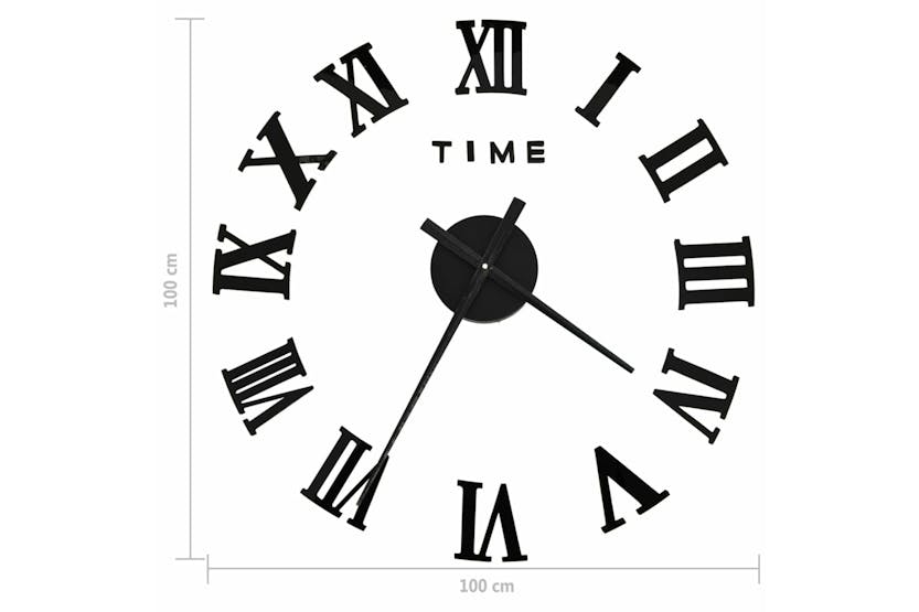 vidaXL 325159 3d Wall Clock Modern Design Black 100cm Xxl vidaXL 325159 3d Wall Clock Modern Design Black 100cm Xxl