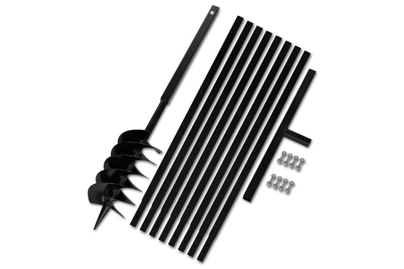 vidaXL 270528 Ground Drill With Handle 150mm With Extension Tube 9 M Steel vidaXL 270528 Ground Drill With Handle 150mm With Extension Tube 9 M Steel