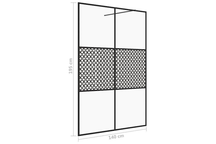 vidaXL 151032 Walk-in Shower Wall With Clear Esg Glass 140x195cm Black vidaXL 151032 Walk-in Shower Wall With Clear Esg Glass 140x195cm Black