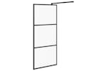 vidaXL 151876 Walk-in Shower Wall 80x195cm Frosted Esg Glass Black vidaXL 151876 Walk-in Shower Wall 80x195cm Frosted Esg Glass Black