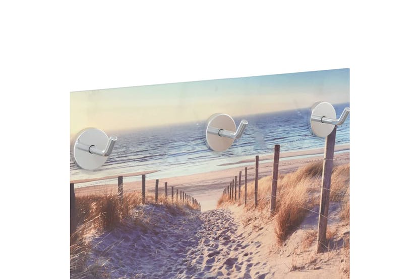 vidaXL 322281 Wall Mounted Coat Rack 40x25cm Tempered Glass Beach vidaXL 322281 Wall Mounted Coat Rack 40x25cm Tempered Glass Beach