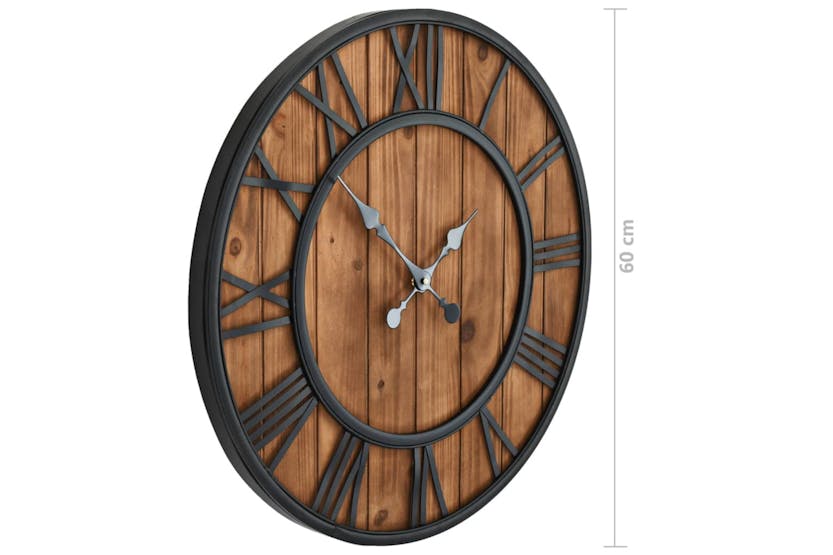 vidaXL 50646 Vintage Wall Clock With Quartz Movement Wood And Metal 60cm Xxl vidaXL 50646 Vintage Wall Clock With Quartz Movement Wood And Metal 60cm Xxl
