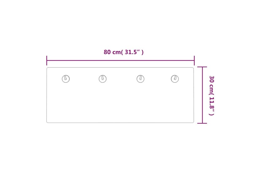 vidaXL 322284 Wall Mounted Coat Rack 80x30cm Tempered Glass Home vidaXL 322284 Wall Mounted Coat Rack 80x30cm Tempered Glass Home