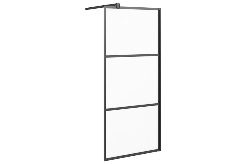 vidaXL 151876 Walk-in Shower Wall 80x195cm Frosted Esg Glass Black vidaXL 151876 Walk-in Shower Wall 80x195cm Frosted Esg Glass Black