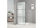 vidaXL 152110 Walk-in Shower Wall Black 80x195cm Frosted Esg Glass vidaXL 152110 Walk-in Shower Wall Black 80x195cm Frosted Esg Glass