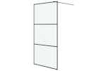 vidaXL 152112 Walk-in Shower Wall Black 100x195cm Frosted Esg Glass vidaXL 152112 Walk-in Shower Wall Black 100x195cm Frosted Esg Glass
