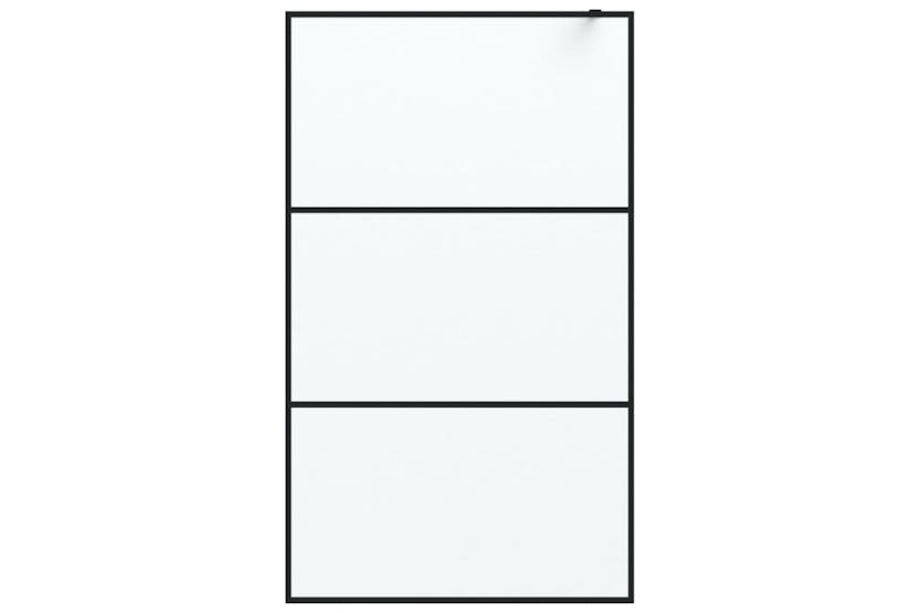 vidaXL 152113 Walk-in Shower Wall Black 115x195cm Frosted Esg Glass vidaXL 152113 Walk-in Shower Wall Black 115x195cm Frosted Esg Glass