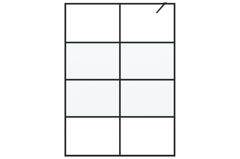 vidaXL 152129 Walk-in Shower Wall Black 140x195cm Half Frosted Esg Glass vidaXL 152129 Walk-in Shower Wall Black 140x195cm Half Frosted Esg Glass