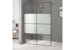 vidaXL 152129 Walk-in Shower Wall Black 140x195cm Half Frosted Esg Glass vidaXL 152129 Walk-in Shower Wall Black 140x195cm Half Frosted Esg Glass