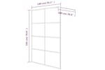 vidaXL 152129 Walk-in Shower Wall Black 140x195cm Half Frosted Esg Glass vidaXL 152129 Walk-in Shower Wall Black 140x195cm Half Frosted Esg Glass
