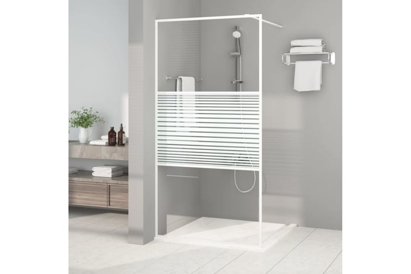 vidaXL 152152 Walk-in Shower Wall White 100x195cm Clear Esg Glass vidaXL 152152 Walk-in Shower Wall White 100x195cm Clear Esg Glass