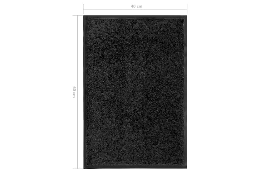 vidaXL 323409 Doormat Washable Black 40x60cm vidaXL 323409 Doormat Washable Black 40x60cm