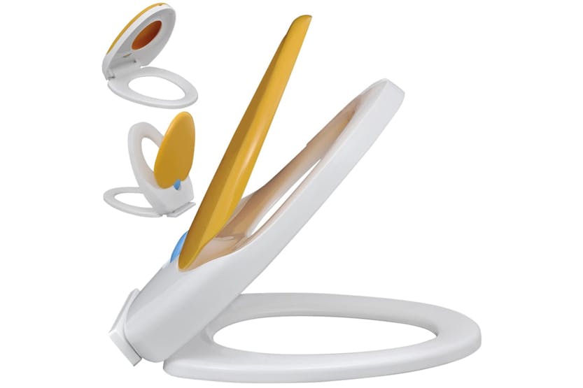 vidaXL 141766 White & Yellow Soft-close Toilet Seat Adults/children vidaXL 141766 White & Yellow Soft-close Toilet Seat Adults/children