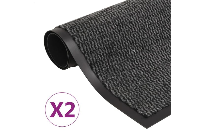 vidaXL 3051613 Dust Control Mats 2 Pcs Rectangular Tufted 90x150cm Anthracite vidaXL 3051613 Dust Control Mats 2 Pcs Rectangular Tufted 90x150cm Anthracite