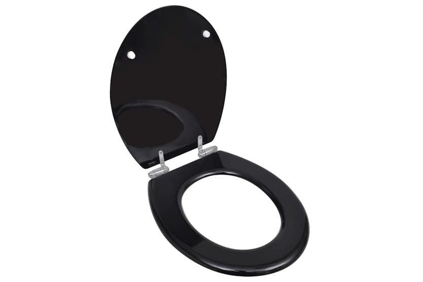 vidaXL 140799 Wc Toilet Seat Mdf Soft Close Lid Simple Design Black vidaXL 140799 Wc Toilet Seat Mdf Soft Close Lid Simple Design Black