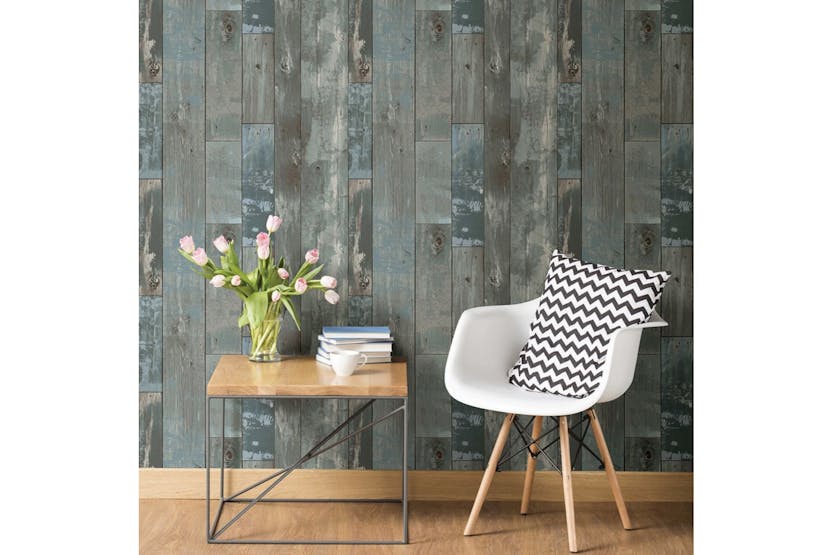 Dutch Wallcoverings 430625 Wallpaper Scrapwood Grey-blue Dutch Wallcoverings 430625 Wallpaper Scrapwood Grey-blue