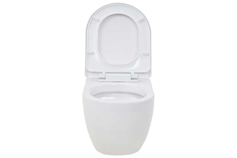 vidaXL 143022 Wall-hung Toilet Ceramic White vidaXL 143022 Wall-hung Toilet Ceramic White