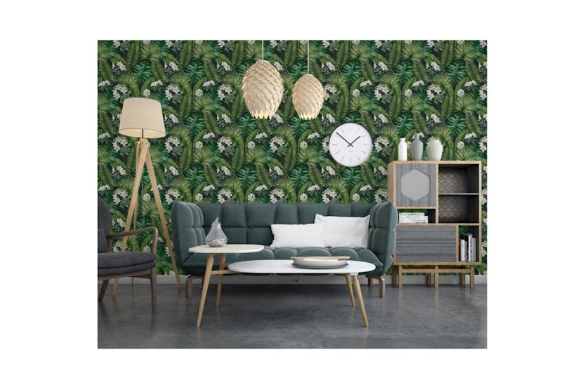 Dutch Wallcoverings 442568 Wallpaper Eden Black And Dark Green Dutch Wallcoverings 442568 Wallpaper Eden Black And Dark Green