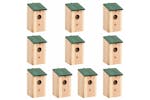 vidaXL 314815 Bird Houses 10 Pcs Solid Firwood 12x12x22cm vidaXL 314815 Bird Houses 10 Pcs Solid Firwood 12x12x22cm