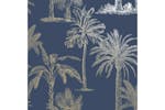 Dutch Wallcoverings 437420 Wallpaper Tropical Trees Navy Blue And Silver Dutch Wallcoverings 437420 Wallpaper Tropical Trees Navy Blue And Silver