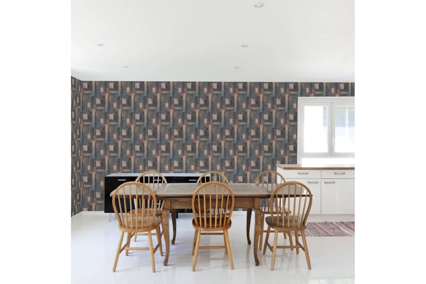 Dutch Wallcoverings 442584 Wallpaper Wood Blue And Brown Dutch Wallcoverings 442584 Wallpaper Wood Blue And Brown