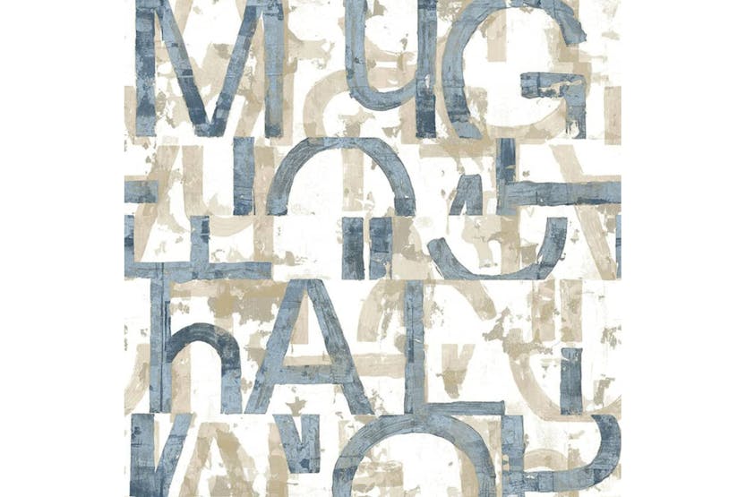 Noordwand 444849 Wallpaper Friends & Coffee Words And Letters Blue And Metallic Noordwand 444849 Wallpaper Friends & Coffee Words And Letters Blue And Metallic