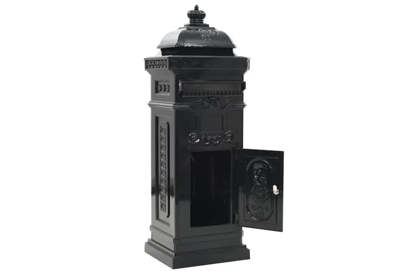 vidaXL 43888 Pillar Letterbox Aluminium Vintage Style Rustproof Black vidaXL 43888 Pillar Letterbox Aluminium Vintage Style Rustproof Black