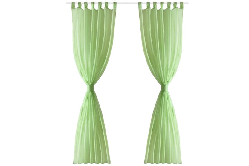 vidaXL 130203 Apple Green Sheer Curtain 140 X 175cm 2 Pcs vidaXL 130203 Apple Green Sheer Curtain 140 X 175cm 2 Pcs