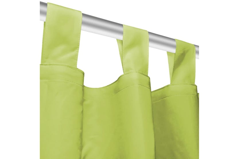 vidaXL 132222 Micro-satin Curtains 2 Pcs With Loops 140x175cm Green vidaXL 132222 Micro-satin Curtains 2 Pcs With Loops 140x175cm Green