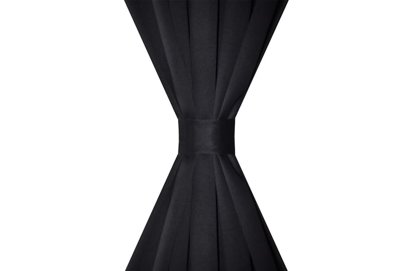 vidaXL 130370 2 Pcs Black Slot-headed Blackout Curtains 135 X 245cm vidaXL 130370 2 Pcs Black Slot-headed Blackout Curtains 135 X 245cm