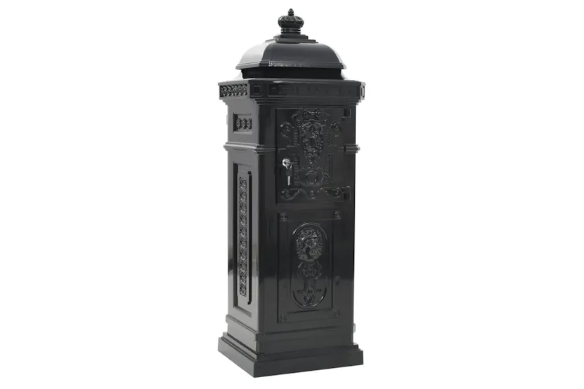 vidaXL 43888 Pillar Letterbox Aluminium Vintage Style Rustproof Black vidaXL 43888 Pillar Letterbox Aluminium Vintage Style Rustproof Black