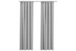 Vidaxl Linen-look Blackout Curtains With Hooks 2 Pcs Grey 140x225 Cm Vidaxl Linen-look Blackout Curtains With Hooks 2 Pcs Grey 140x225 Cm