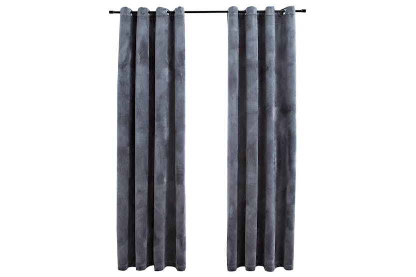 Vidaxl Blackout Curtains With Rings 2 Pcs Velvet Anthracite 140x225 Cm Vidaxl Blackout Curtains With Rings 2 Pcs Velvet Anthracite 140x225 Cm