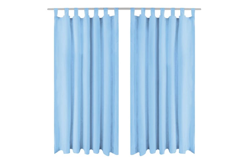 vidaXL 132221 Micro-satin Curtains 2 Pcs With Loops 140x245cm Turquoise vidaXL 132221 Micro-satin Curtains 2 Pcs With Loops 140x245cm Turquoise
