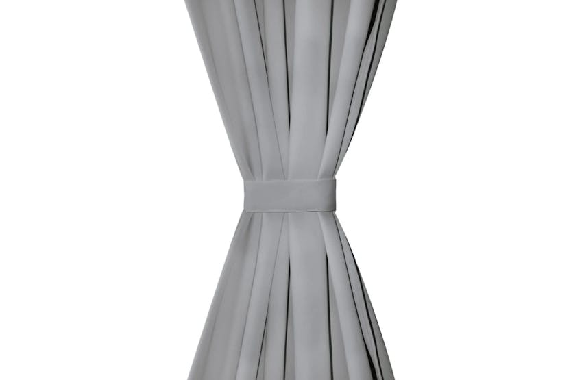 vidaXL 132215 Micro-satin Curtains 2 Pcs With Loops 140x245cm Grey vidaXL 132215 Micro-satin Curtains 2 Pcs With Loops 140x245cm Grey