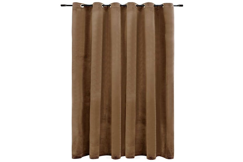 Vidaxl Blackout Curtain With Metal Rings Velvet Beige 290x245 Cm Vidaxl Blackout Curtain With Metal Rings Velvet Beige 290x245 Cm