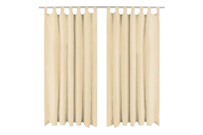 vidaXL 132218 Micro-satin Curtains 2 Pcs With Loops 140x245cm Beige vidaXL 132218 Micro-satin Curtains 2 Pcs With Loops 140x245cm Beige