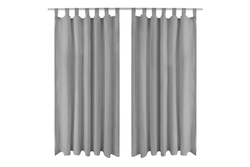 vidaXL 132214 Micro-satin Curtains 2 Pcs With Loops 140x225cm Grey vidaXL 132214 Micro-satin Curtains 2 Pcs With Loops 140x225cm Grey