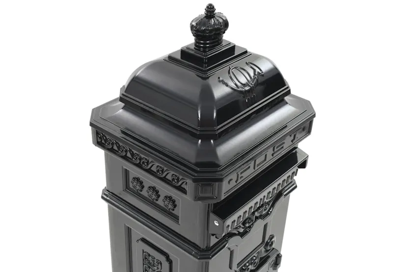 vidaXL 43888 Pillar Letterbox Aluminium Vintage Style Rustproof Black vidaXL 43888 Pillar Letterbox Aluminium Vintage Style Rustproof Black