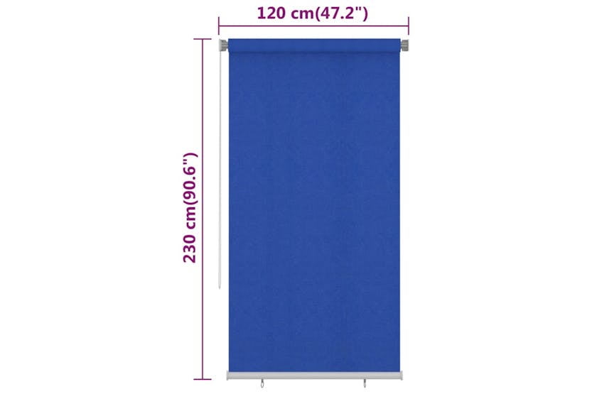 vidaXL 312851 Outdoor Roller Blind 120x230cm Blue Hdpe vidaXL 312851 Outdoor Roller Blind 120x230cm Blue Hdpe