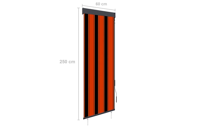 vidaXL 145948 Outdoor Roller Blind 60x250cm Orange And Brown vidaXL 145948 Outdoor Roller Blind 60x250cm Orange And Brown