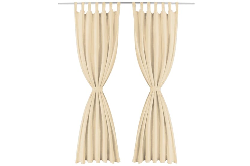 vidaXL 132217 Micro-satin Curtains 2 Pcs With Loops 140x225cm Beige vidaXL 132217 Micro-satin Curtains 2 Pcs With Loops 140x225cm Beige