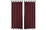 vidaXL 130362 2 Pcs Bordeaux Micro-satin Curtains With Loops 140 X 175cm vidaXL 130362 2 Pcs Bordeaux Micro-satin Curtains With Loops 140 X 175cm