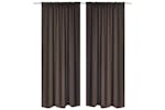 vidaXL 130372 2 Pcs Brown Slot-headed Blackout Curtains 135 X 245cm vidaXL 130372 2 Pcs Brown Slot-headed Blackout Curtains 135 X 245cm