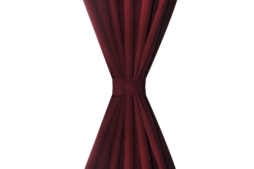 vidaXL 130364 2 Pcs Bordeaux Micro-satin Curtains With Loops 140 X 245cm vidaXL 130364 2 Pcs Bordeaux Micro-satin Curtains With Loops 140 X 245cm