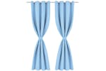 vidaXL 132207 Blackout Curtains 2 Pcs With Metal Eyelets 135x175cm Turquoise vidaXL 132207 Blackout Curtains 2 Pcs With Metal Eyelets 135x175cm Turquoise