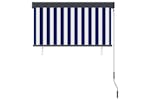 vidaXL 145961 Outdoor Roller Blind 120x250cm Blue And White vidaXL 145961 Outdoor Roller Blind 120x250cm Blue And White