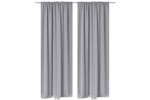 vidaXL 130376 2 Pcs Grey Slot-headed Blackout Curtains 135 X 245cm vidaXL 130376 2 Pcs Grey Slot-headed Blackout Curtains 135 X 245cm