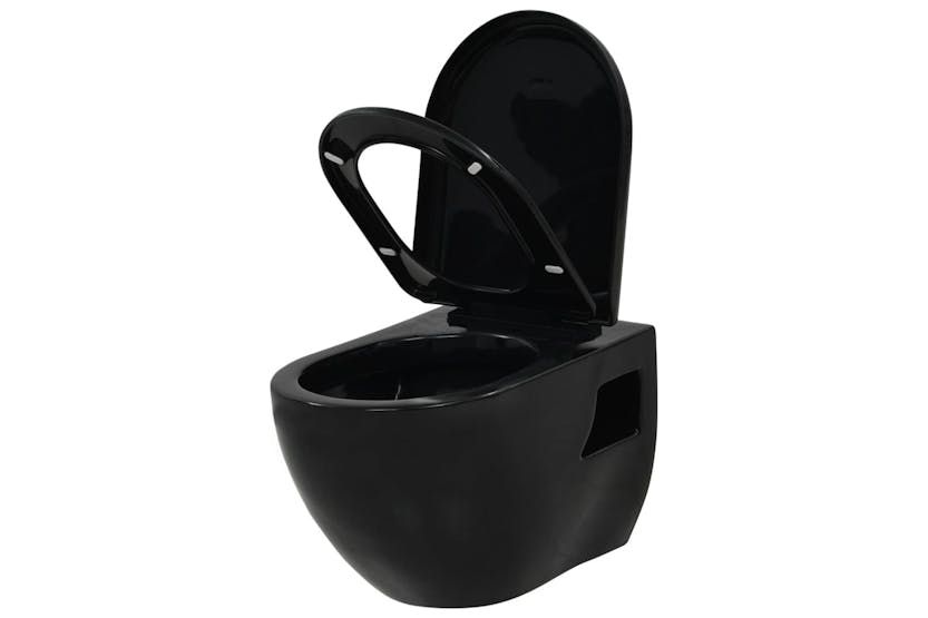 vidaXL 143023 Wall-hung Toilet Ceramic Black vidaXL 143023 Wall-hung Toilet Ceramic Black