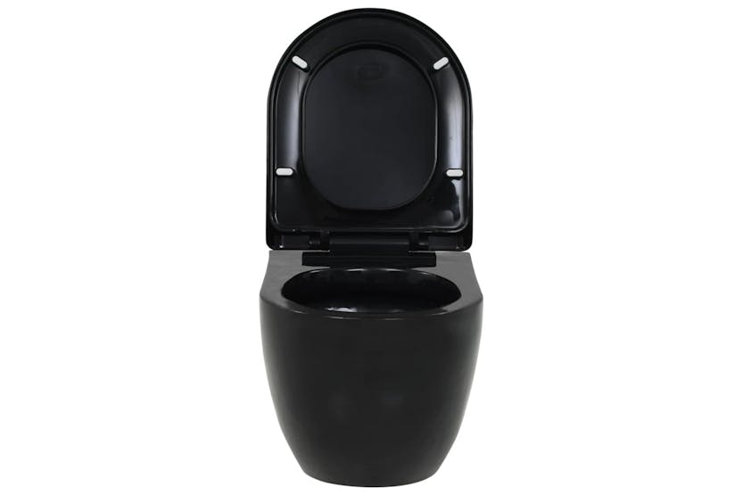 vidaXL 143023 Wall-hung Toilet Ceramic Black vidaXL 143023 Wall-hung Toilet Ceramic Black